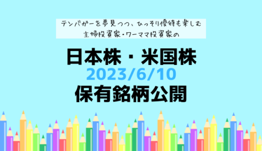【2023年6月】日本株・米国株の保有銘柄および損益公開！