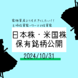 【2024年10月】日本株・米国株の保有銘柄および損益公開！