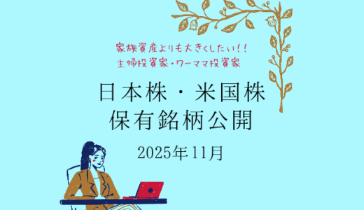 【2025年11月末】日本株・米国株の保有銘柄および損益公開！